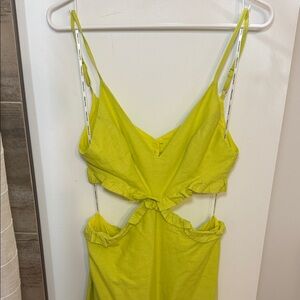 Vibrant Lime Green Cutout Dress